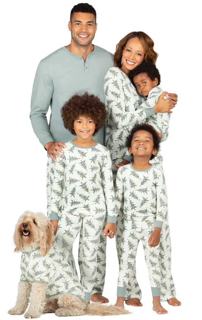 Family Tree Print - Mom Daughter Dad Son Matching Pajamas