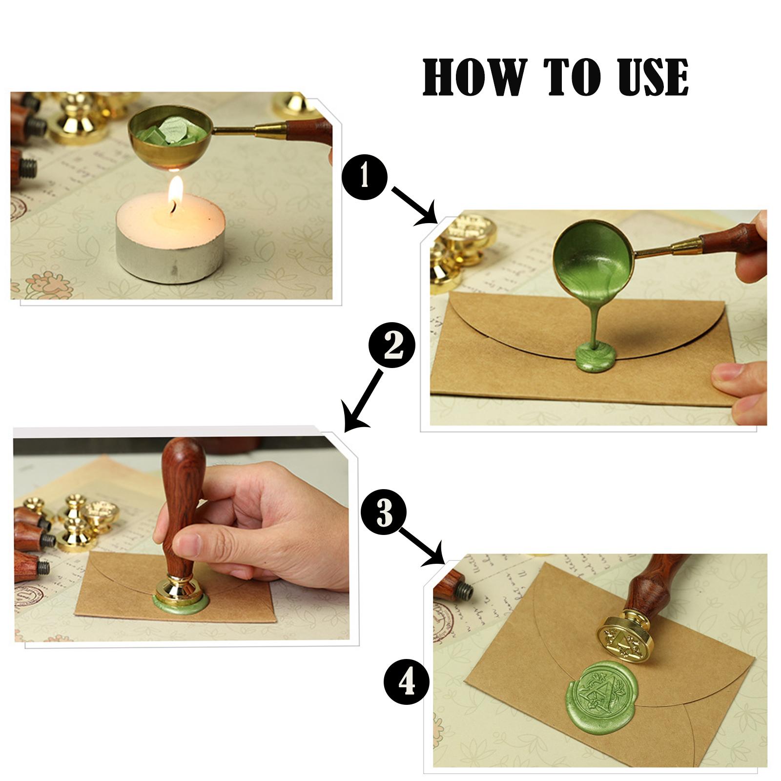 Wax Seal Letter Kit - Wooden Handle Letter Seal Wax Stamp