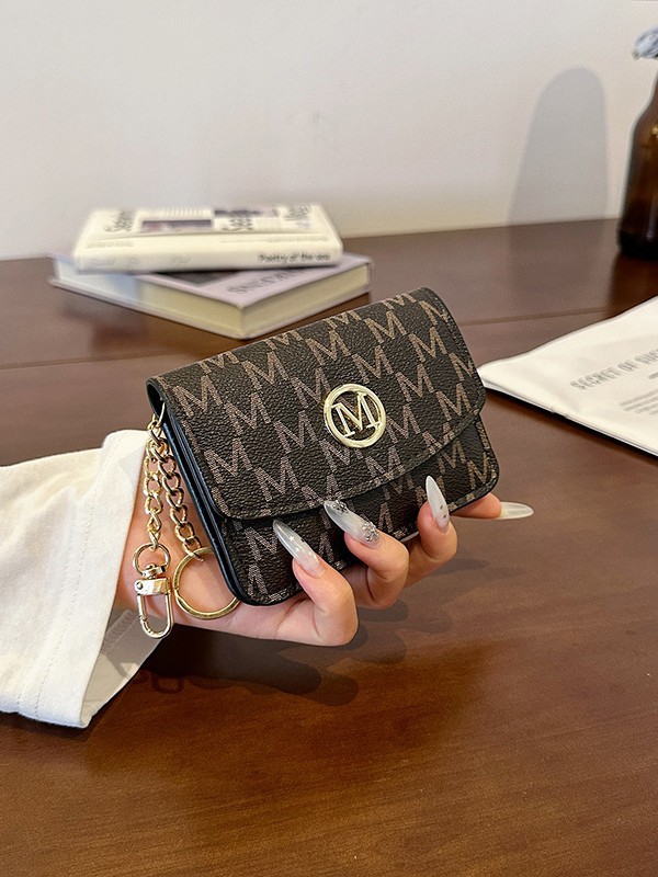 Retro Monogram Print Faux Leat - Monogram Keychain Leather recension och pris