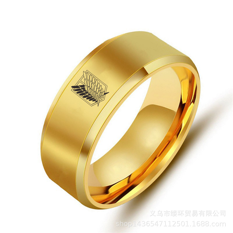5 colors Attack on Titan Black - Initial Ring Custom recension och pris