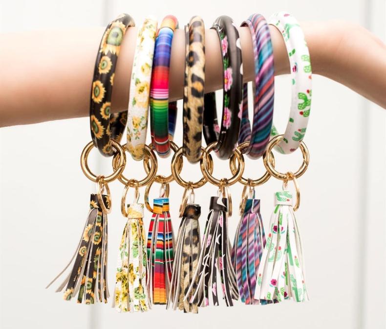 Sunflower Cactus Monogrammed K - Monogram Keychain Leather recension och pris