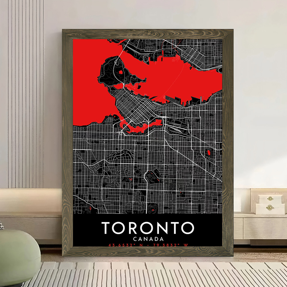 Toronto Dark Map Canvas Wall A - Custom Map Poster recension och pris