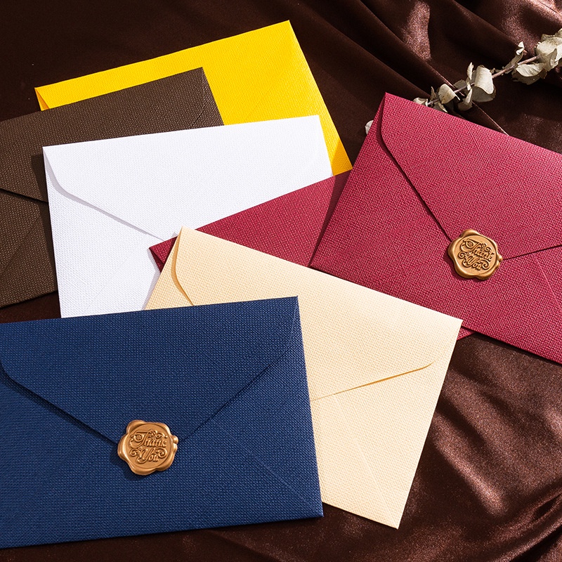 5 Pcs Retro Linen Pattern Enve - Wax Seal Letter Kit recension och pris